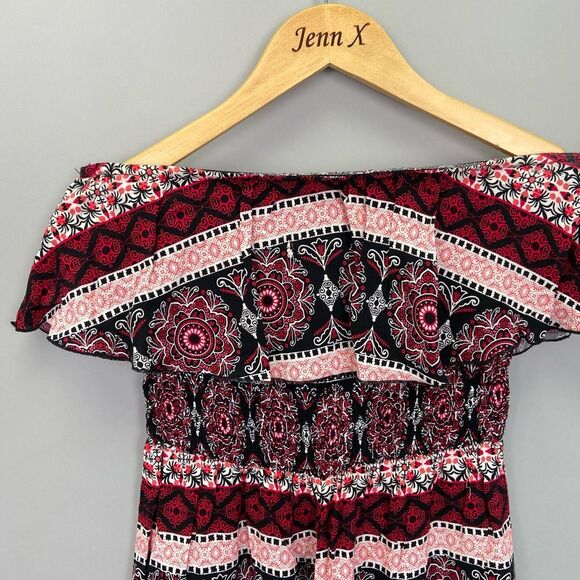 Charlotte Russe Off Shoulder Ruffle Boho Chic Summer Dress Size Small - Picture 2 of 9